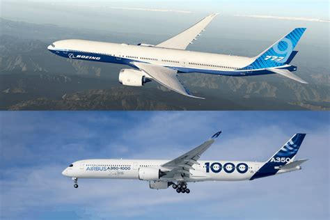 The Boeing 777x vs Airbus A350 .